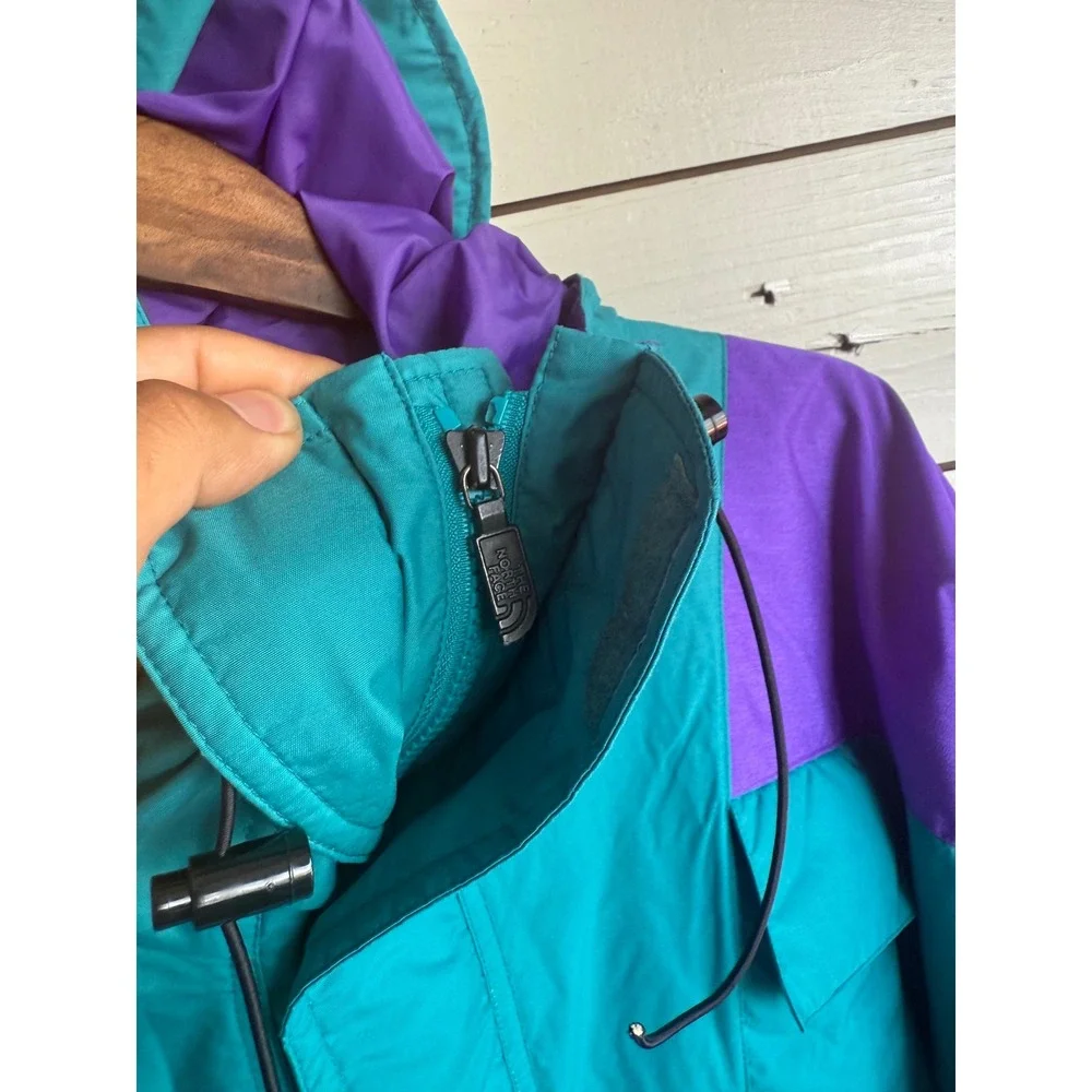 The North Face Vintage Mountain Jacket Teal Purple Colorblock Mens Medium Shell